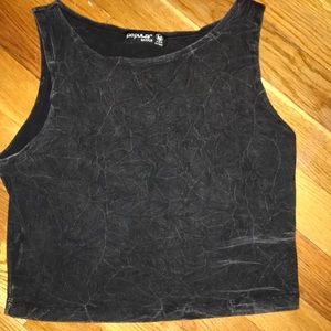 Static Design Black Cropped Top